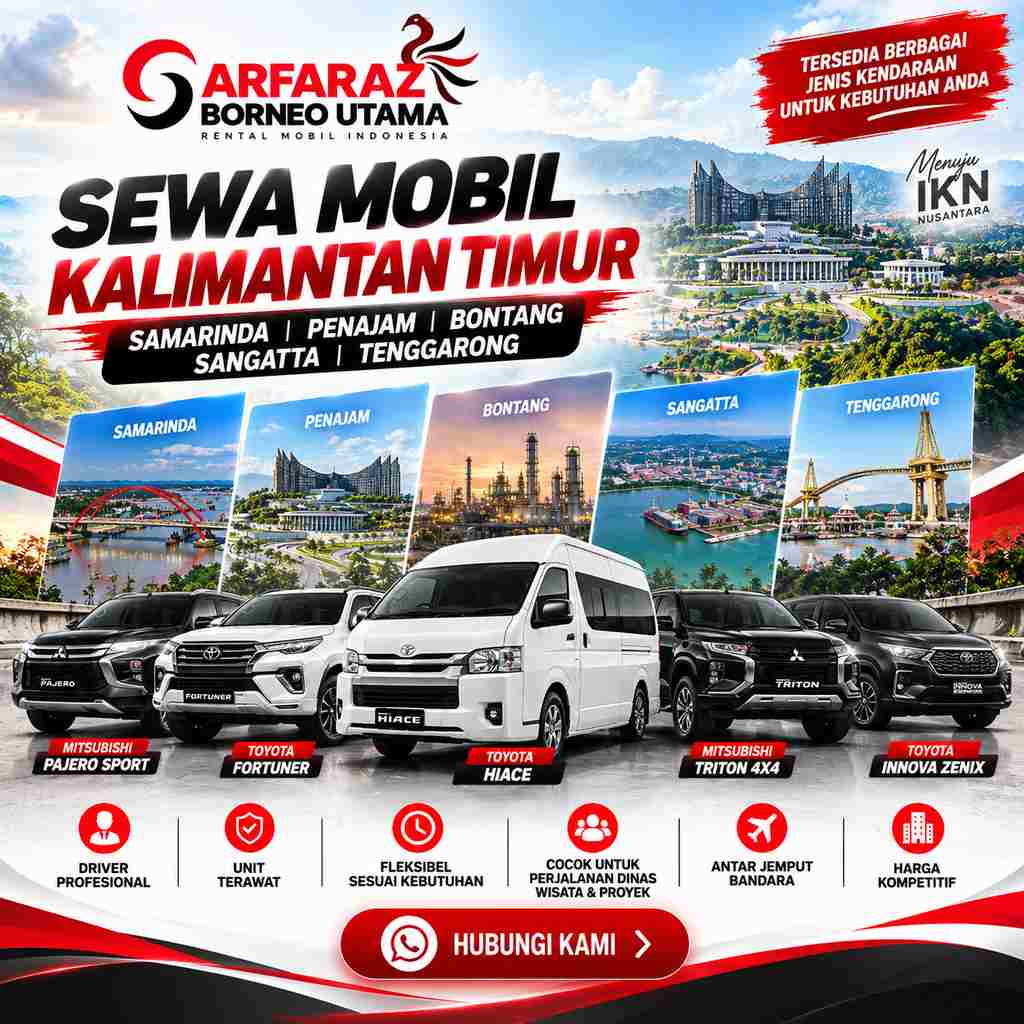 Sewa Mobil Kalimantan Timur | Samarinda, Penajam, Bontang, Sangatta & Tenggarong